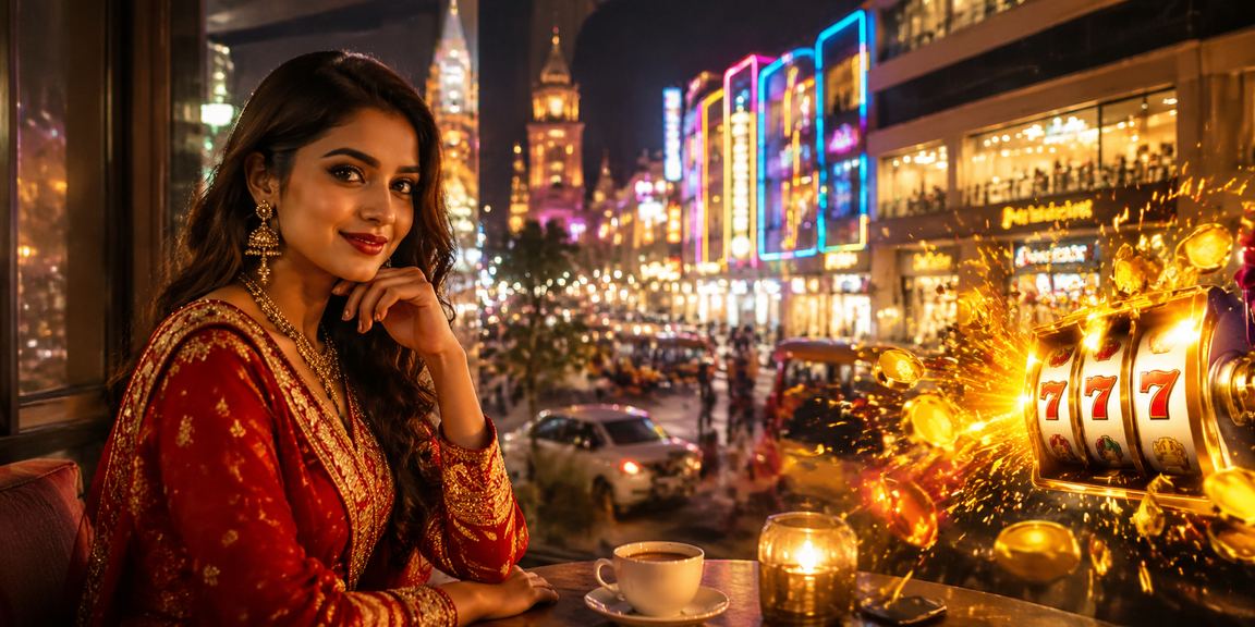 রাজশাহীতে নিয়ন আলোয় স্লট গেম খেলছেন একজন খেলোয়াড়